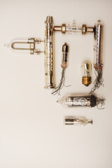 Old lamps from radio electronics. Lamps from calculating devices and lighting.