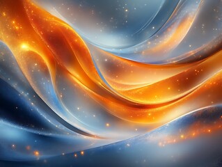 Abstract blue and orange glowing wave. (1)