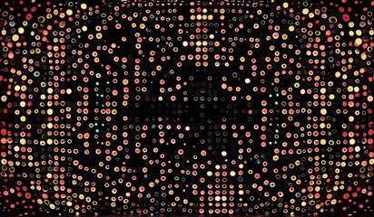 A mesmerizing pattern of glowing, circular dots arranged