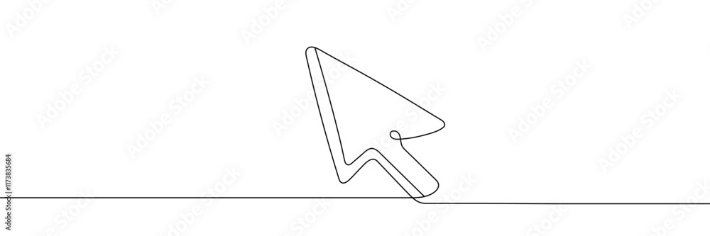 Aufkleber continuous drawing of cursor arrow. single line cursor arrow icon. . vector illustration. editable l