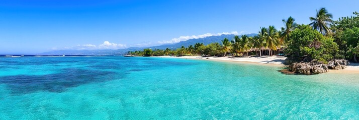 Fototapeta premium spring break and summer vacation tropical beach concept