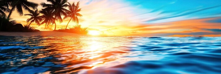 spring break and summer vacation tropical beach concept