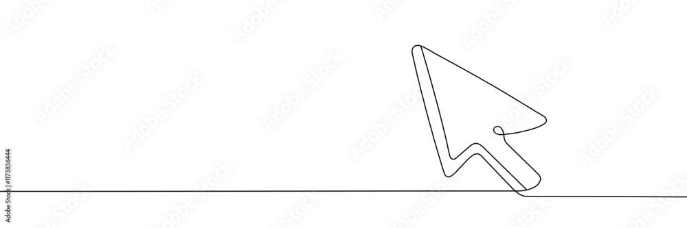 Aufkleber continuous drawing of cursor arrow. single line cursor arrow icon. . vector illustration. editable l