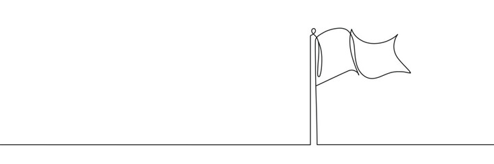 One line drawing of a flag. Editable continuous line. Vector illustration