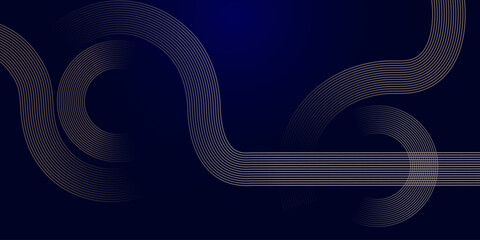 Obraz premium Blue abstract background. Geometric lines pattern. Modern shiny blue gradient lines. Futuristic technology 