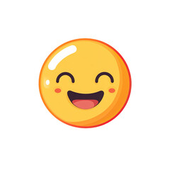 Fototapeta premium happy smiling emoji face with cheerful expression isolated on a white background