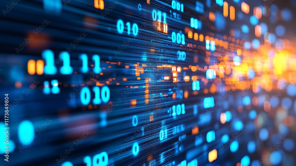Aufkleber abstract digital data stream flowing rapidly