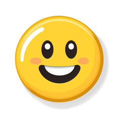 Fototapeta premium smile emoji flat simple no border white background