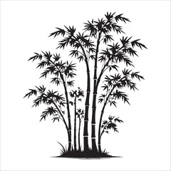 Fototapeta premium Bamboo tree silhouette vector