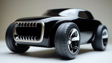 Sleek black toy car with chrome accents. Perfect for imaginative play and display.