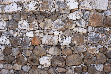Detail of a stone wall, Sicily, Italy