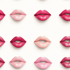 Obraz premium A vibrant collection of colorful lips showcasing various shades of pink and red, perfect for beauty projects. Valentine's day