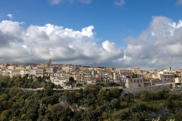 Obraz premium Aerial view on city Ragusa, Sicily, Italy