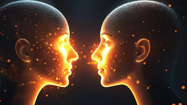 3D Vector Illustration of a Woman's Silhouette Profile with Brain Anatomy Concept