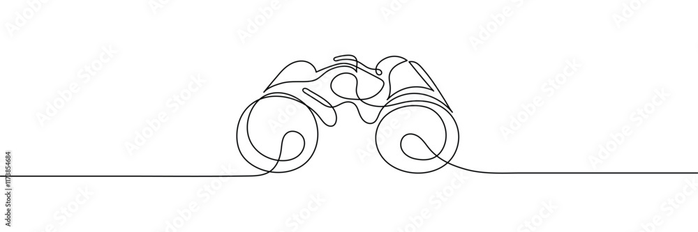 Poster continuous single line binoculars. editable line. vector illustration