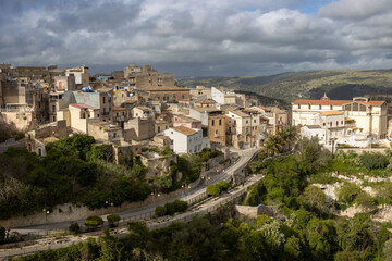 Fototapeta premium Aerial view on city Ragusa, Sicily, Italy