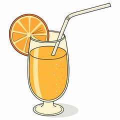 glass of orange juice with lemon