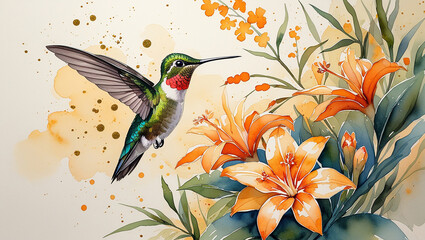 Serene Hummingbird Elegance