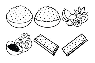 Set of silhouette vector illustrations of biscuits