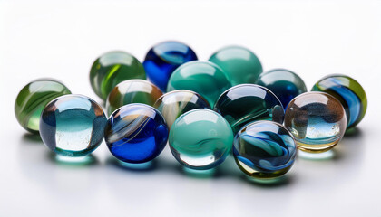 glass marbles remoted on white historical past
