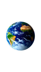 Fototapeta premium Blue planet earth isolated on white background. Clipping path, hyperrealism