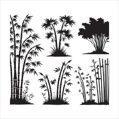 Obraz premium Bamboo tree silhouette vector