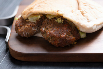 traditional pita falafel sandwich