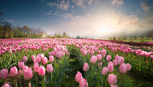 mooie roze tulpen in de lente