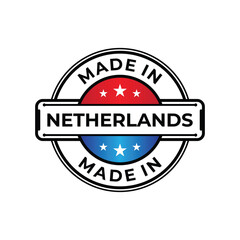 Made in Netherlands label icon emblem isolated on white background