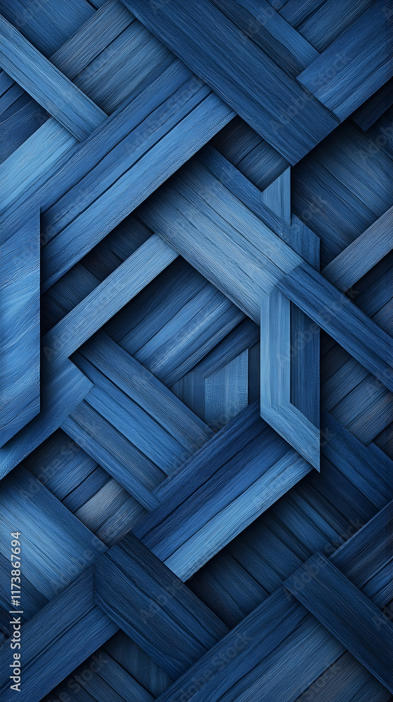 Poster abstract background featuring various shades of blue with a woven texture creating depth and intrigu