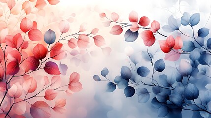 Delicate Branches Adorned With Pastel Leaves