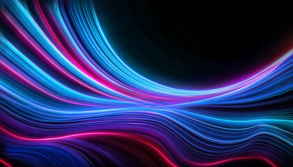 Naklejka premium abstract neon light waves background