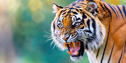 Naklejka premium oil paint tiger on canvas