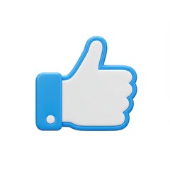 Obraz premium 3D thumb up icon isolated on white background