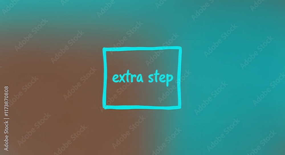Poster extra step concept symbolizing progress and achievement with bold minimalist style in a motivational