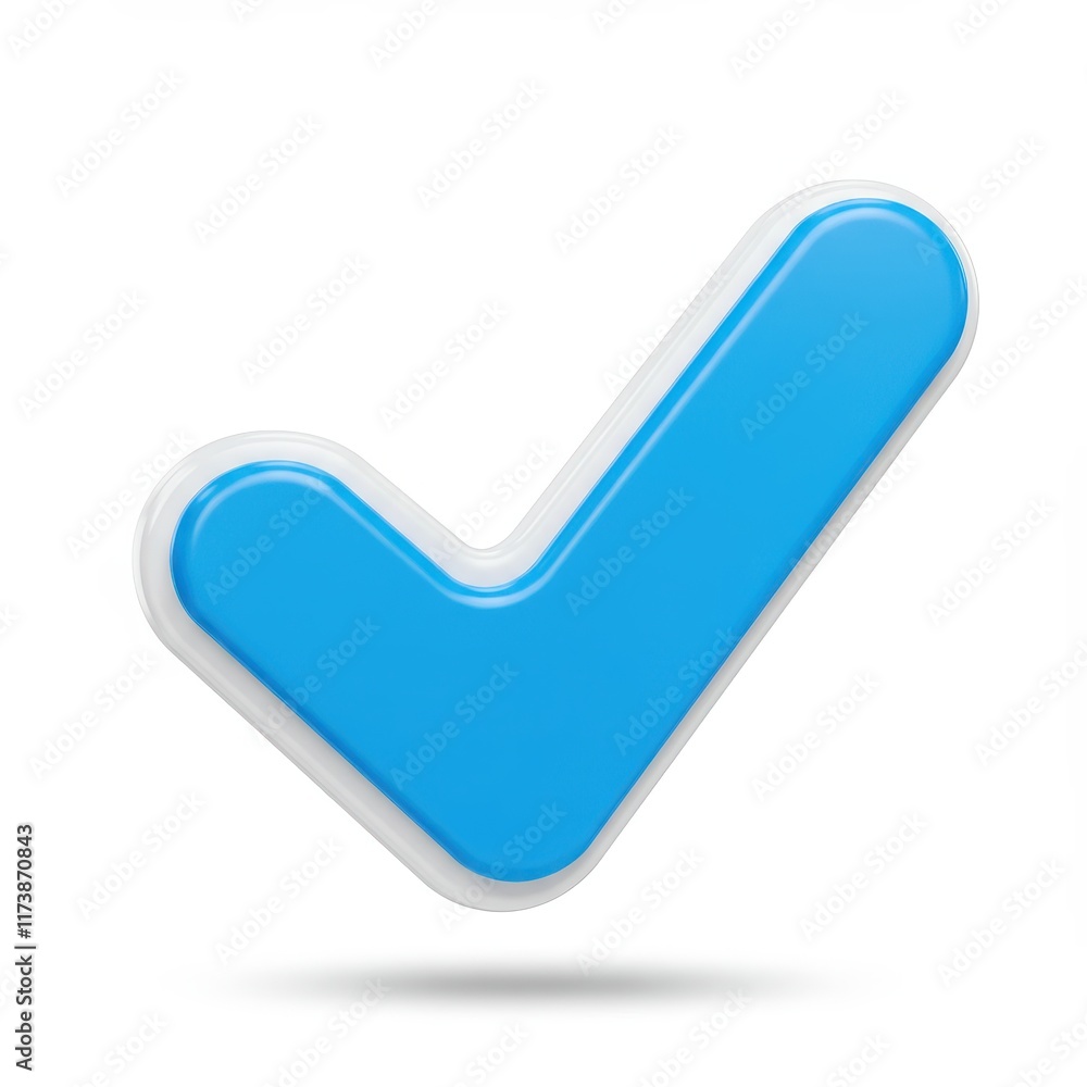 Poster check mark 3d icon with isolated on white background
