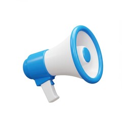 3D megaphone speaker icon isolated on white background