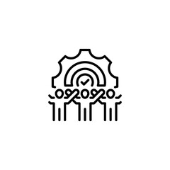Work Together line icon. Universal creative premium symbol. Vector sign icon logo template. Vector illustration