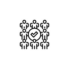 Group Decision line icon. Universal creative premium symbol. Vector sign icon logo template. Vector illustration