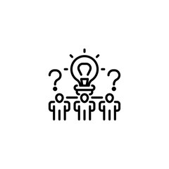 Team Problem Solving line icon. Universal creative premium symbol. Vector sign icon logo template. Vector illustration