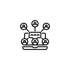 Virtual Meetings line icon. Universal creative premium symbol. Vector sign icon logo template. Vector illustration