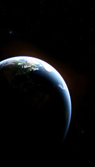 Earth planet, photo, with white tones