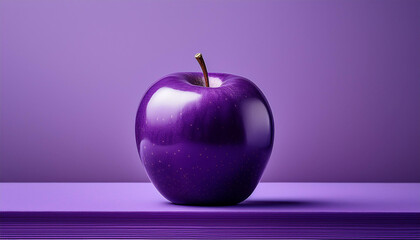purple apple on a purple history monochrome close up reproduction area