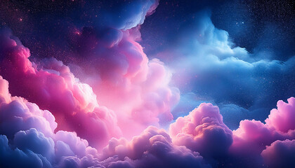 abstract pink blue cosmic clouds on darkish background