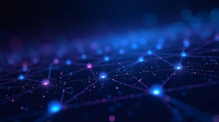 Fototapeta premium Futuristic Abstract Data Grid Background with Glowing Nodes