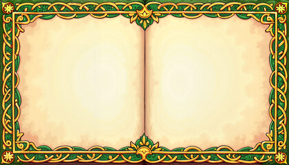 Decorative empty book page with ornate border