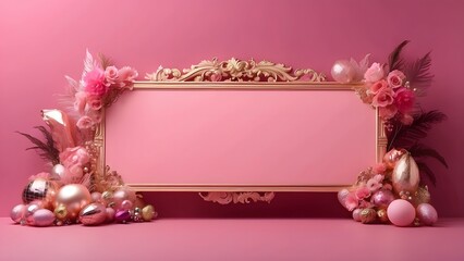 Chester banner with empty space, Cyber Monday theme luxury pink background