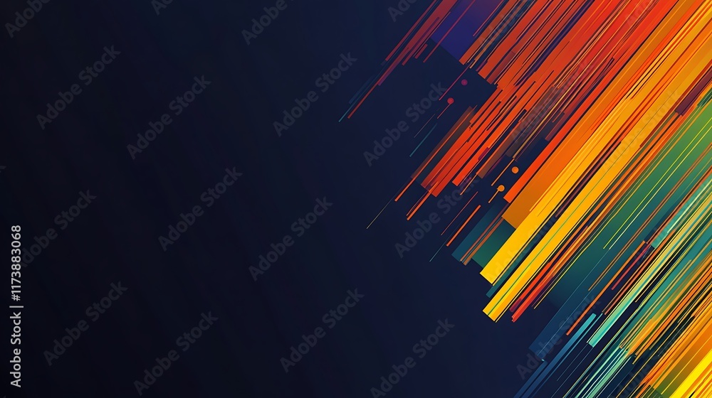Poster abstract diagonal lines colorful design background