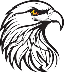 Eagle Head Silhouette Logo Illustration, Bird falcon logo design, eagle or hawk badge emblem vector icon 