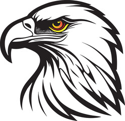 Eagle Head Silhouette Logo Illustration, Bird falcon logo design, eagle or hawk badge emblem vector icon 